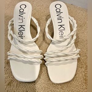 Calvin Klein Women's White Strappy Sandals